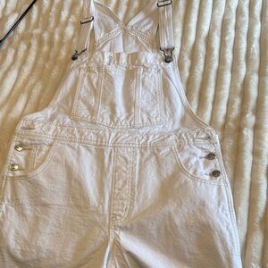 White Denim Overalls for Women AE